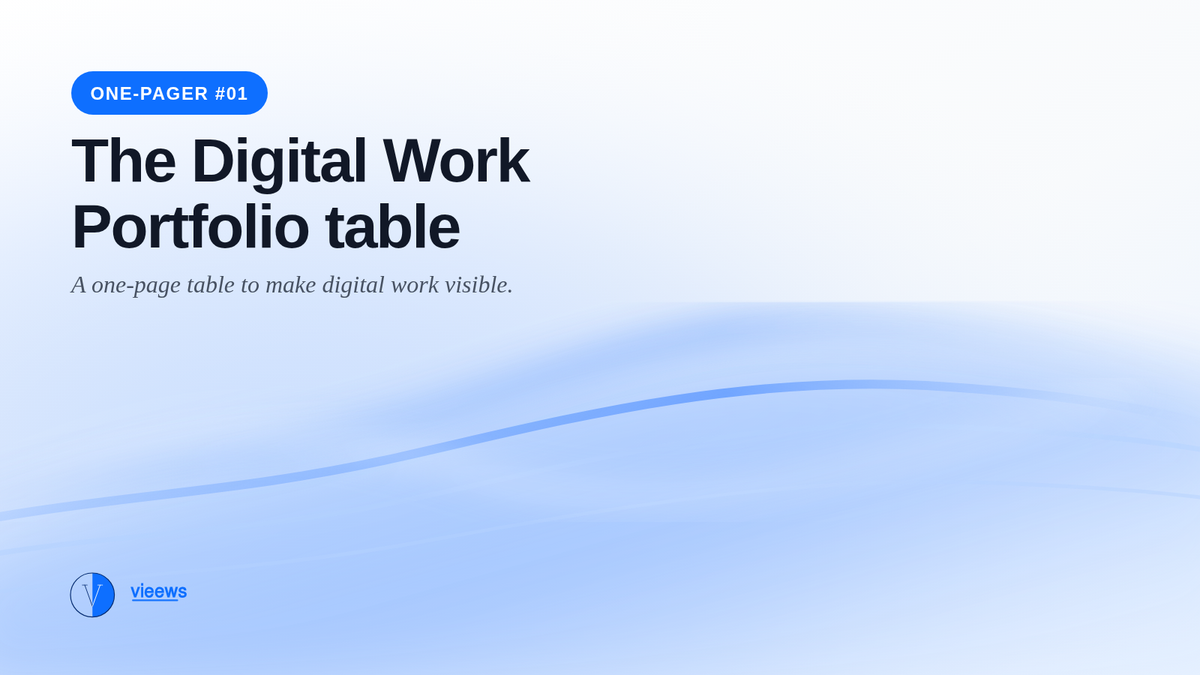 One-Pager #1: Digital Work Portfolio
